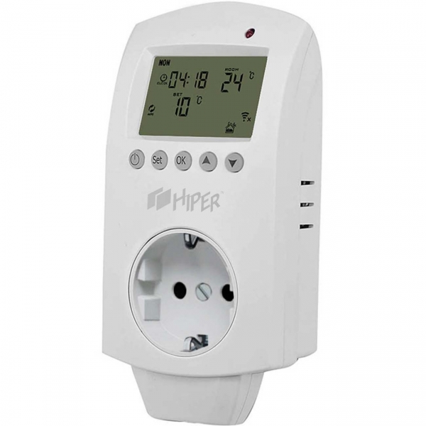 Умный термостат HIPER IoT Thermostat S1 Wi-Fi /LCD/3кВт/белый (HI-TSTS1)