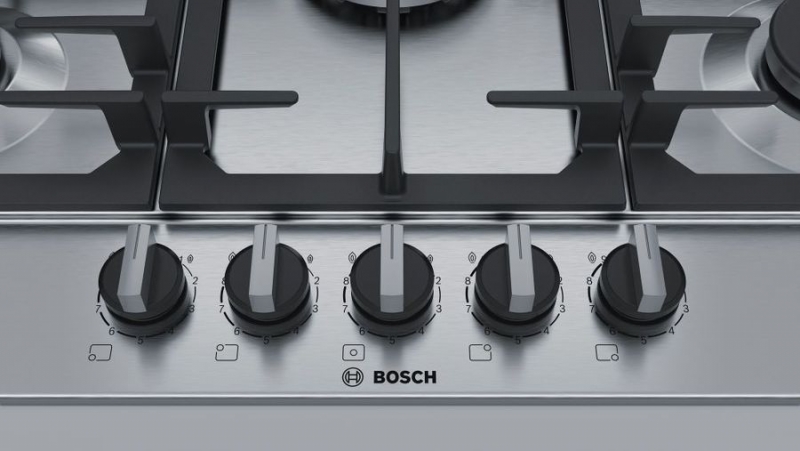 Газовая варочная поверхность Bosch PCQ7A5B90, нержавеющая сталь