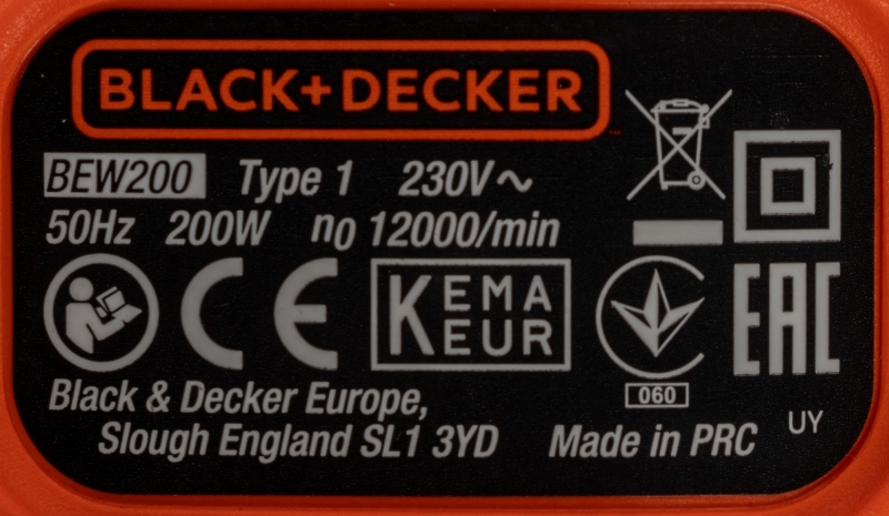 Плоскошлифовальная машина Black+Decker BEW200K-QS 200Вт