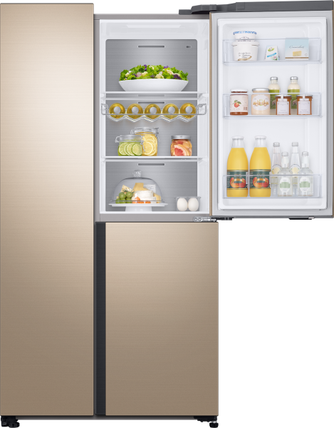 Холодильник Samsung/ Объем: 634л. ВхШхГ: 178x91x72 Цвет: Золотой. Двери 