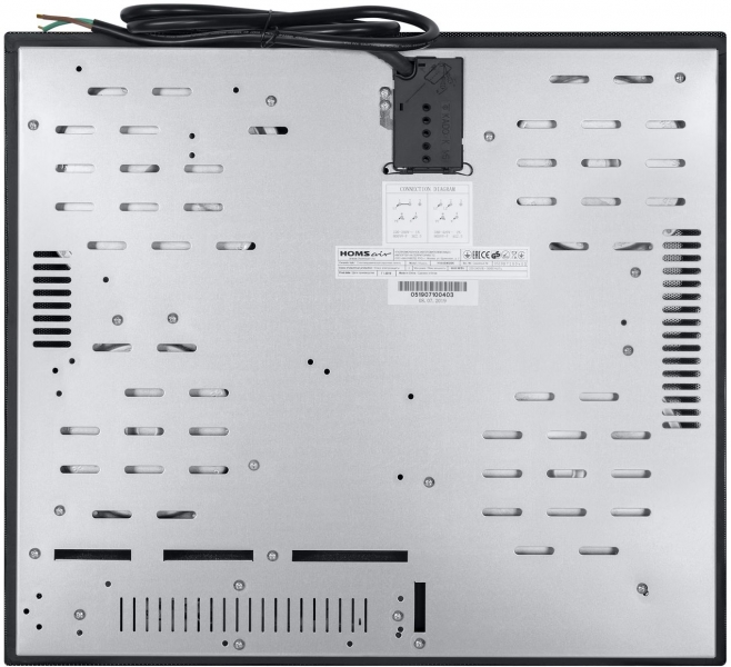 Электрическая панель HOMSair HV64SMDBK/ электрическая, 580х510х50 мм, сенсорное управление, 4 конфорки, стеклокерамика, черный цвет