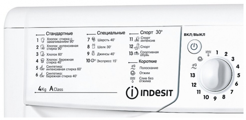 Стиральная машина INDESIT IWUB 4105(CIS) белый (F062916)