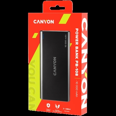 Внешний аккумулятор CANYON CNE-CPB1008B 10000mAh, черный
