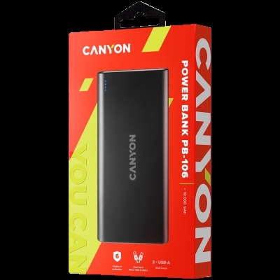 Внешний аккумулятор CANYON CNE-CPB1006B 10000mAh, черный
