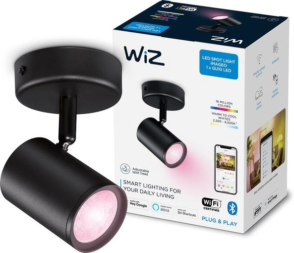 Светильник потолочный WiZ IMAGEO Spots RGB/1/5W/Wi-Fi/Черный (929002659001)