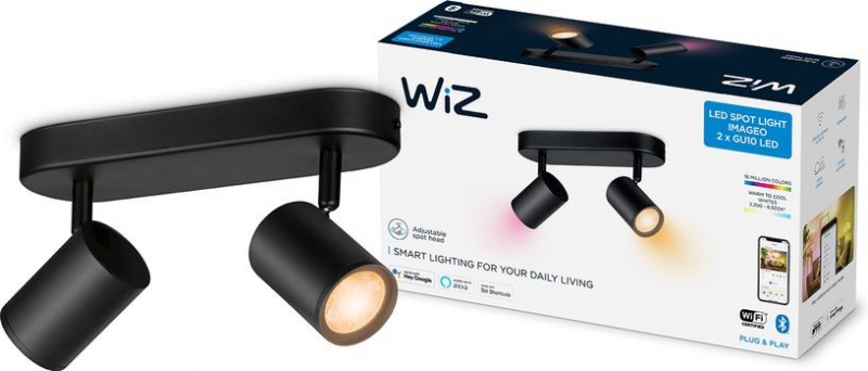 Светильник потолочный WiZ IMAGEO Spots RGB/2/5W/Wi-Fi/черный (929002659101)
