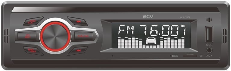 Автомагнитола ACV AVS-1702R 1DIN 4x25Вт, черный