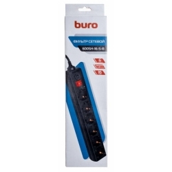Сетевой фильтр Buro 600SH-16-5-B 5м (6 розеток), черный