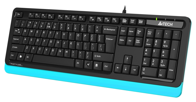 Клавиатура A4Tech Fstyler FKS10, черно-синий 
