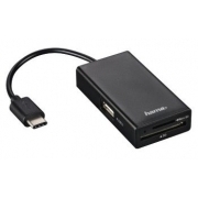 Разветвитель USB 2.0 Hama Type-C Hub 3порт. черный (00054144)