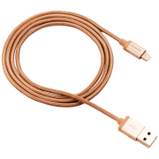 CANYON MFI-3 Charge & Sync MFI braided cable with metalic shell, USB to lightning, certified by Apple, 1m, 0.28mm, Golden