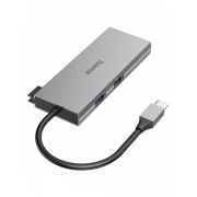 Разветвитель USB-C Hama H-200110 6порт, серый 