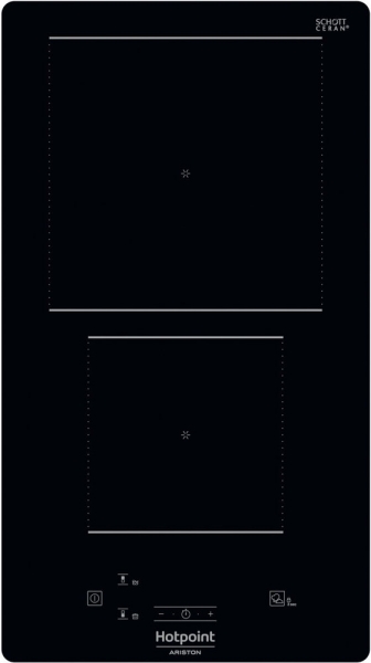 Домино HOTPOINT-ARISTON/ Домино, 5.4х28.4x51 см, варочная поверхность электрическая индукционная, 2 конфорки, черный