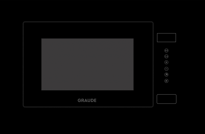 Встраиваемая микроволновая печь GRAUDE/ встраиваемая компактная микроволновая печь, 595 х 376 х 340 мм, 4 режима нагрева,сенсорное управление,черный цвет