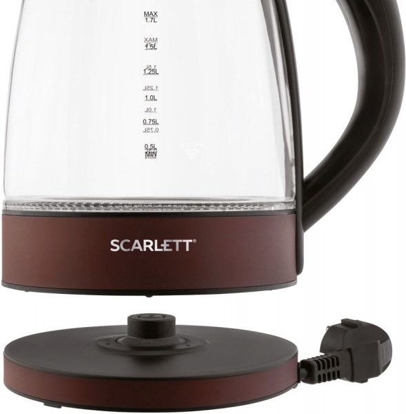 Чайник Scarlett SC-EK27G98, черный/шоколад