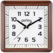 Настенные часы Perfeo PF-WC-011/32*32см/коричневый, белый (PF_C3774)