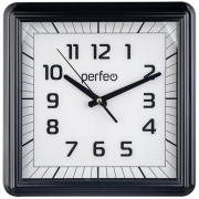 Настенные часы Perfeo PF-WC-011/32*32см/черный, белый (PF_C3775)