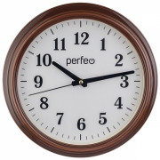 Настенные часы Perfeo PF-WC-007/круглые 32см/коричневый, белый (PF_C3075)