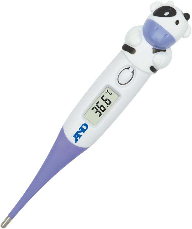 Термометр электронный A&D DT-624 "Корова" синий/белый