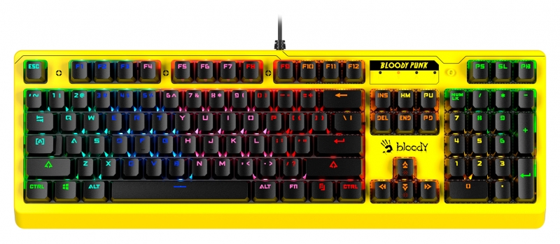 Клавиатура A4Tech Bloody B810RC Punk механическая, желтый/черный