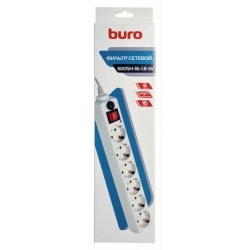Сетевой фильтр Buro 600SH-16-1.8-W 1.8м (6 розеток), белый