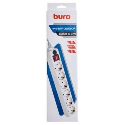 Сетевой фильтр Buro 600SH-16-3-W 3м (6 розеток), белый