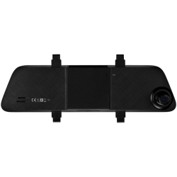 Prestigio RoadRunner 435DL, 6.86'' (1280x480) touch display, Dual camera: front - FHD 1920x1080@30fps, HD 1280x720@30fps, rear - VGA 640x480@30fps, SSC8336, 2 MP CMOS GC2063 image sensor, 12 MP camera, 125° Viewing Angle (front camera), Mini USB, Motion Detection, G-sensor, Cyclic Recording, color/black, Plastic case