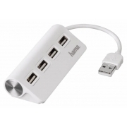 Разветвитель USB 2.0 Hama TopSide 4порт. белый (00012178)