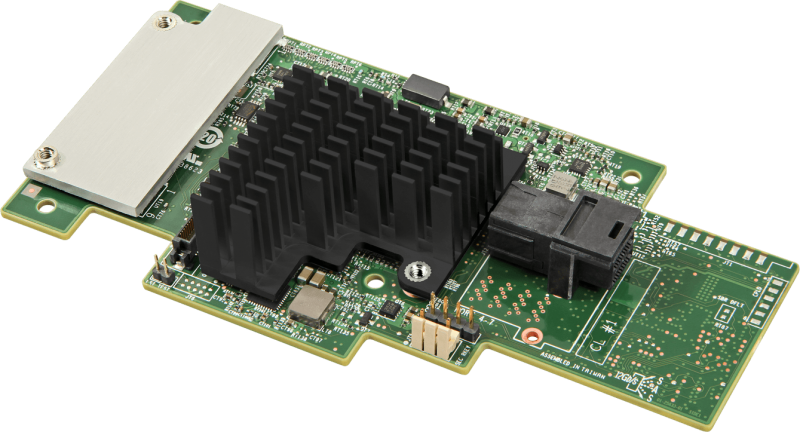 Intel Integrated RAID Module RMS3CC040, with dual core LSI3108 ROC, 12 Gb/s, 4 internal port SAS 3.0 mezzanine card, RAID levels 0,1,5,6,10.50.60, PCIe x8 Gen3, optional Maintenance Free Backup Unit (AXXRMFBU5). no cables