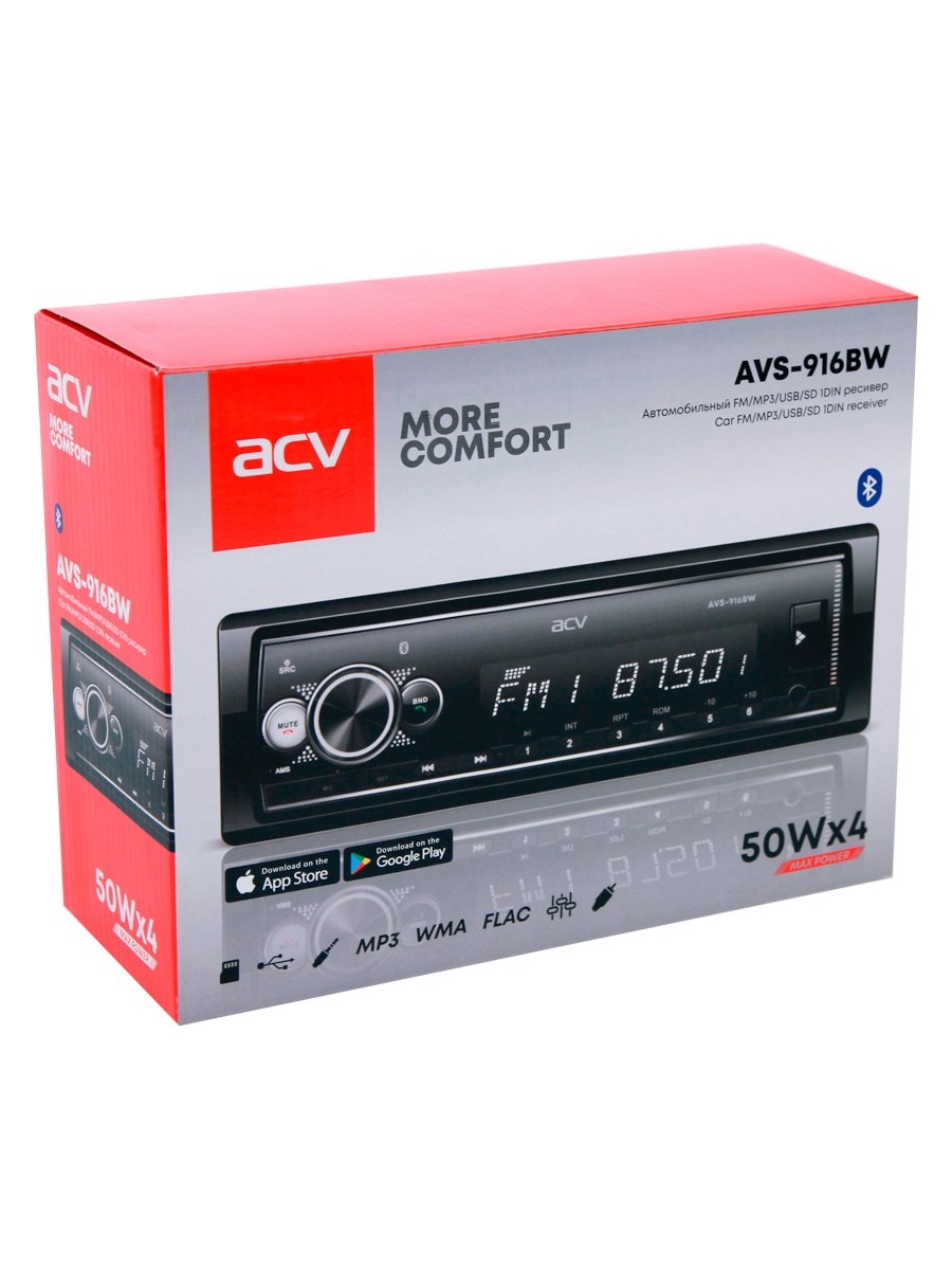 Автомагнитола ACV AVS-916BW, черный