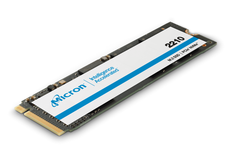 Micron 2210 SSD 512GB, 3D QLC, M.2 (2280), PCIe Gen 3.0 x4, NVMe, R2200/W1070, TBW 180ТБ