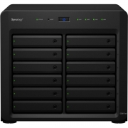 Synology QC2,2GhzCPU/2x8Gb(up to 48)/RAID0,1,10,5,6/up to 12hot plug HDDs SATA(3,5' or 2,5') (up to 36 with 2xDX1215)/2xUSB3.0/4GigEth(2x10Gb opt)/iSCSI/2xIPcam(up to 75)/1xPS/5YW