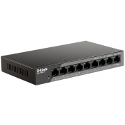 L2 Unmanaged Surveillance Switch with 8 10/100Base-TX ports and 110/100/1000Base-T port(8 PoE ports 802.3af/802.3at (30 W), PoE Budget92 W, up to 250 m power delivery).2K Mac address, 6kV Surge pro
