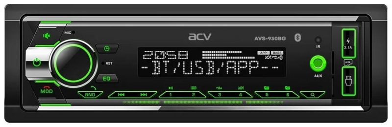 Автомагнитола ACV AVS-930BG 1DIN 4x50Вт, черный