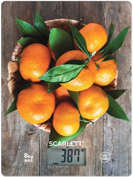 Весы кухонные электронные Scarlett SC-KS57P69, рисунок мандарины