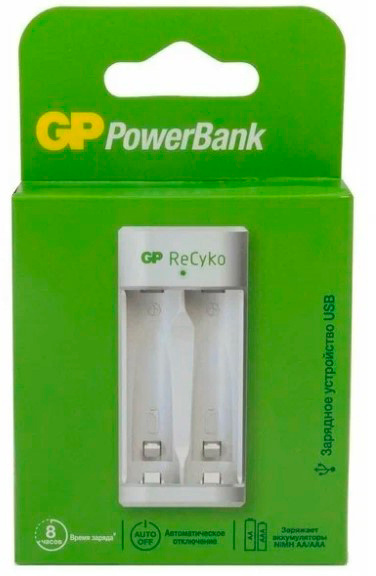 Зарядное устройство GP Recyko E211-2CRB1, белый