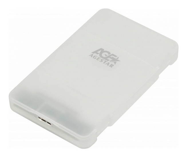 Внешний корпус для HDD/SSD AgeStar 3UBCP1-6G SATA пластик белый 2.5