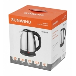 Чайник электрический SunWind SUN-K-001 серебристый/черный