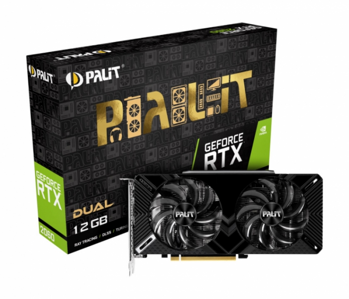 Видеокарта PALIT GeForce RTX 2060 DUAL 12Gb (NE62060018K9-1160C)