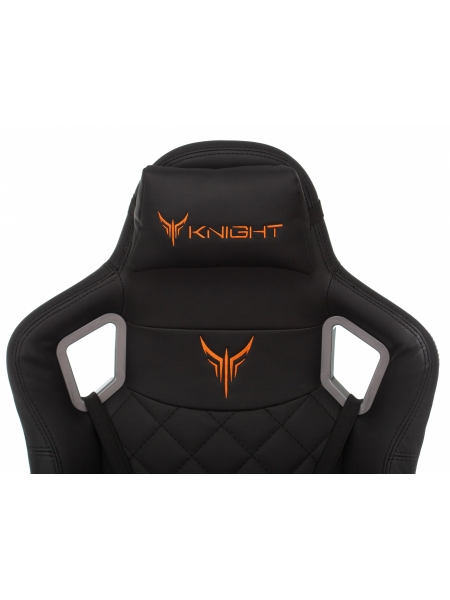 Кресло игровое Knight OUTRIDER черный ромбик эко.кожа с подголов. крестовина металл