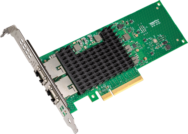 Intel® Ethernet Network Adapter X710-T2L, Dual Ports RJ45, X710-AT2, 10GbE/5GbE/2.5GbE/1GbE/100Mb, PCIe v3.0 (8.0GT/s), QoS, VMDq, SR-IOV, iSCSI/NFS