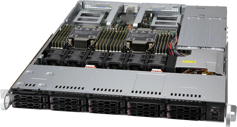 Supermicro CloudDC SuperServer 1U 120C-TN10R 2x4310 12C 2.1GHz/4x32Gb RDIMM 3200(16xslots)/1xSM883 240GB SATA(10x2.5