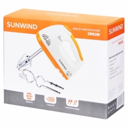 Миксер ручной SunWind SWM 280 280Вт белый/оранжевый