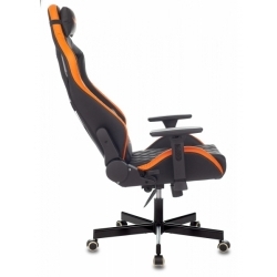 Кресло игровое Knight OUTRIDER черный/оранжевый ромбик эко.кожа с подголов. крестовина металл