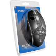 Мышь SVEN RX-200 чёрная (3+1кл. 800-1600DPI, блист, каб. 1,5м) SV-08405