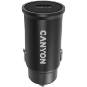 Canyon, PD 20W Pocket size car charger, input: DC12V-24V, output: PD20W, support iPhone12 PD fast charging, Compliant with CE RoHs , Size: 50.6*23.4*23.4, 18g, Black