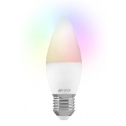 HIPER Smart LED bulb IoT LED A2 RGB/Умная LED лампочка/Wi-Fi/Е27/Candle C37/Регулируемая яркость и цвет/6Вт/2700К-6500К/520 лм/IoT LED A2