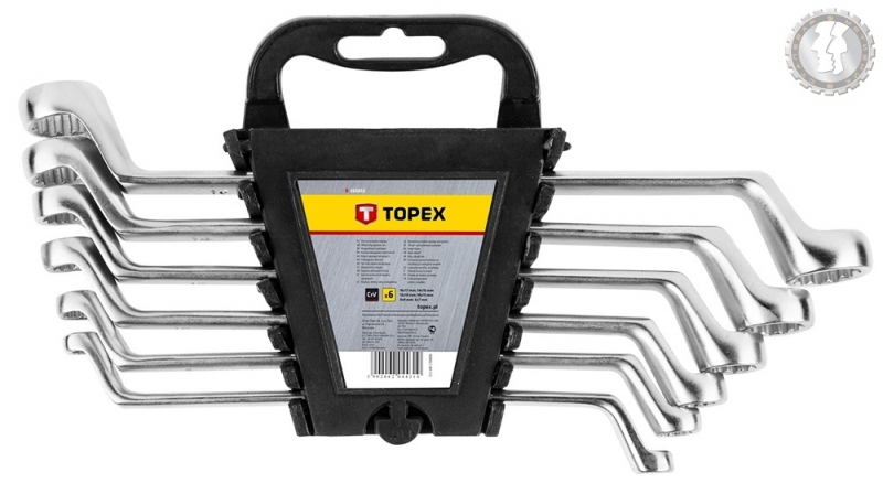 Накидные изогнутые ключи TOPEX 6-17 мм, 6 шт. 35D855