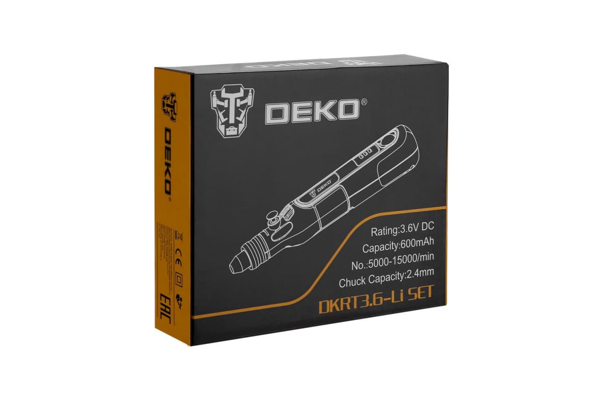 Аккумуляторный гравер DEKO DKRT3.6-Li SET 063-1400
