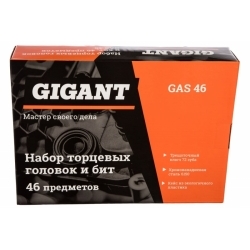 Набор торцевых головок и бит 46 предметов Gigant GAS 46